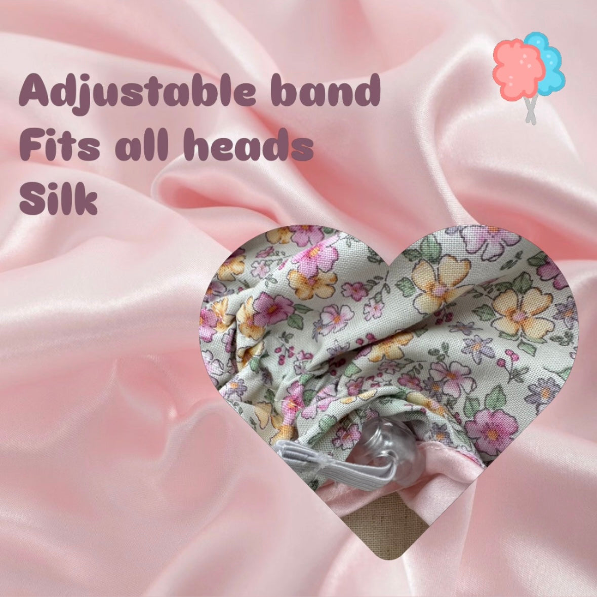 Cotton Candy Bonnet 100% Silk Lining