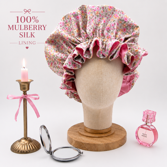 Cotton Candy Bonnet 100% Silk Lining