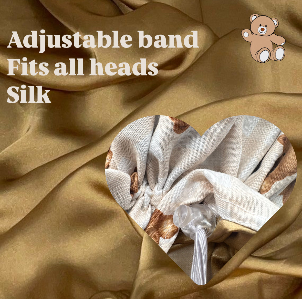 Teddy Bear Bonnet 100% Silk Lining