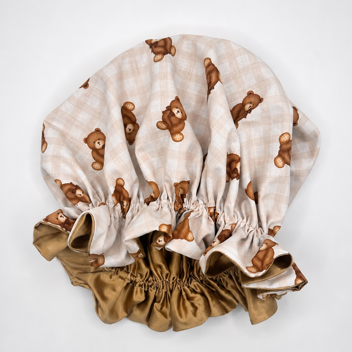 Teddy Bear Bonnet 100% Silk Lining