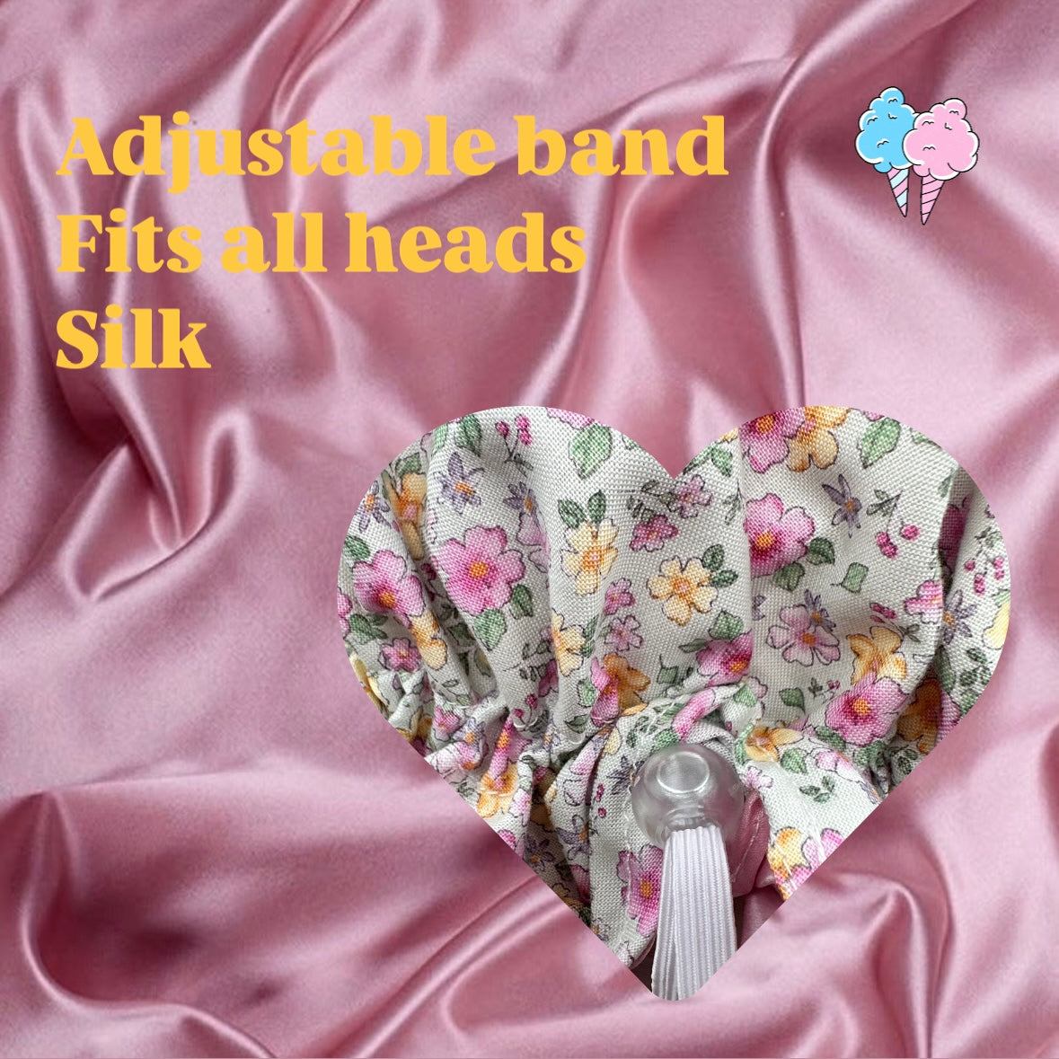 Cotton Candy Bonnet 100% Silk Lining