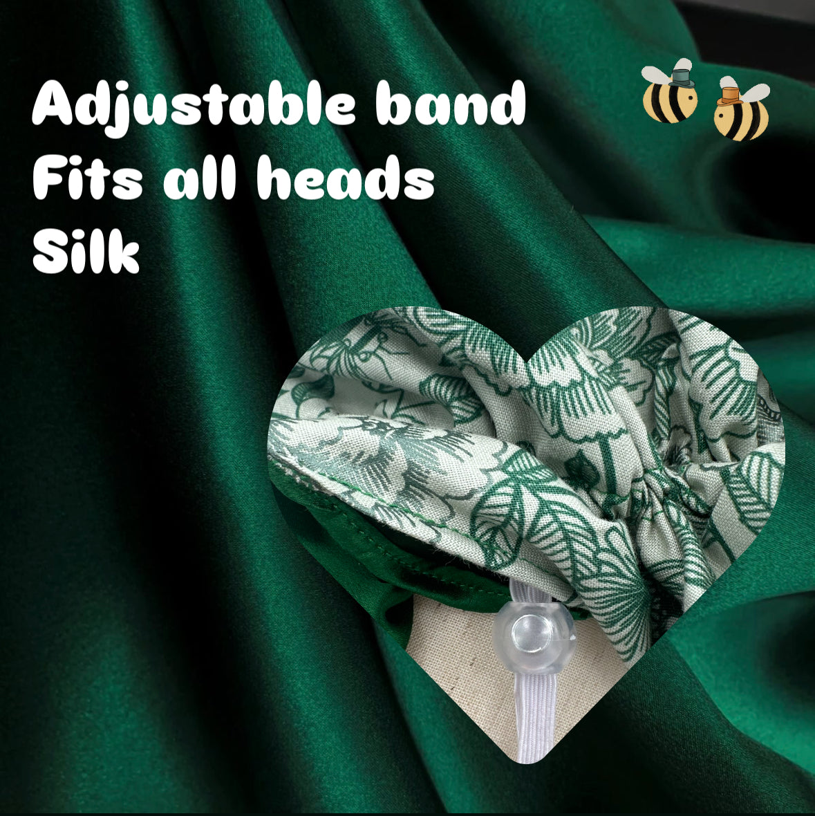 Green Bee Bonnet 100% Silk Lining