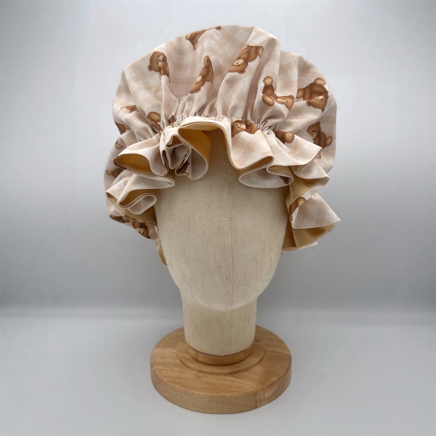 Teddy Bear Bonnet 100% Silk Lining